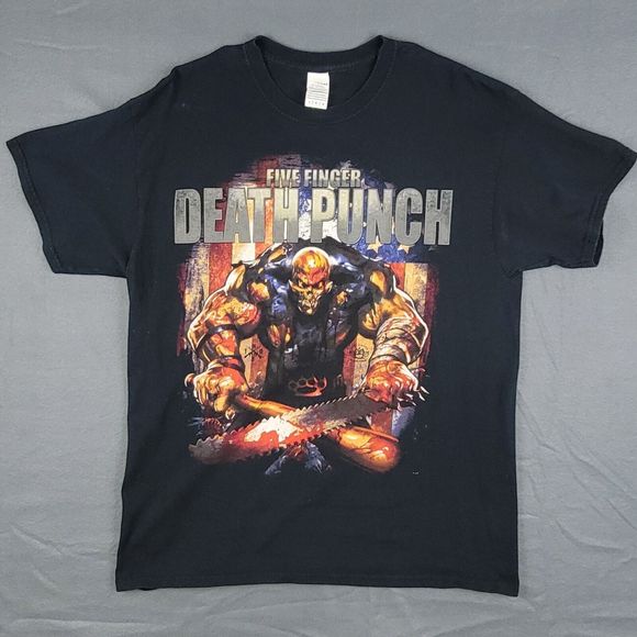 Five Finger Death Punch Men's T-Shirt Large Black FFDP I Got Your Six Band Tee - Picture 3 of 15